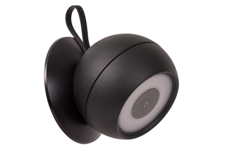 Lucide LUNEX - Nástenné svietidlo Vonkajšie - LED Dim. - 1x2W 3000K - IP54 - S magnetickou doskou na stenu - Čierna